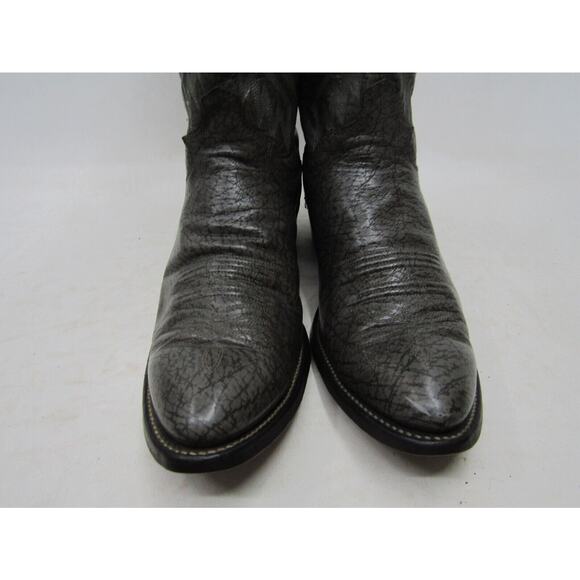 Justin Mens Size 9 D Gray Leather Cowboy Western Boots main image 7